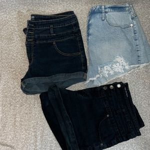 Set of 3 Target plus size denim shorts